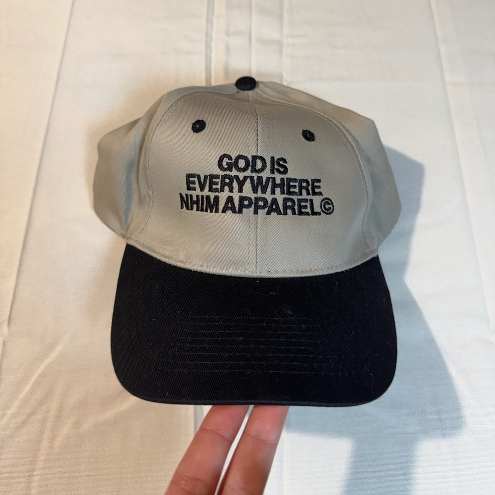NHIM Apparel Cap/Hat Beige/Black "God is everywhere" Men's‎ Religious Christian